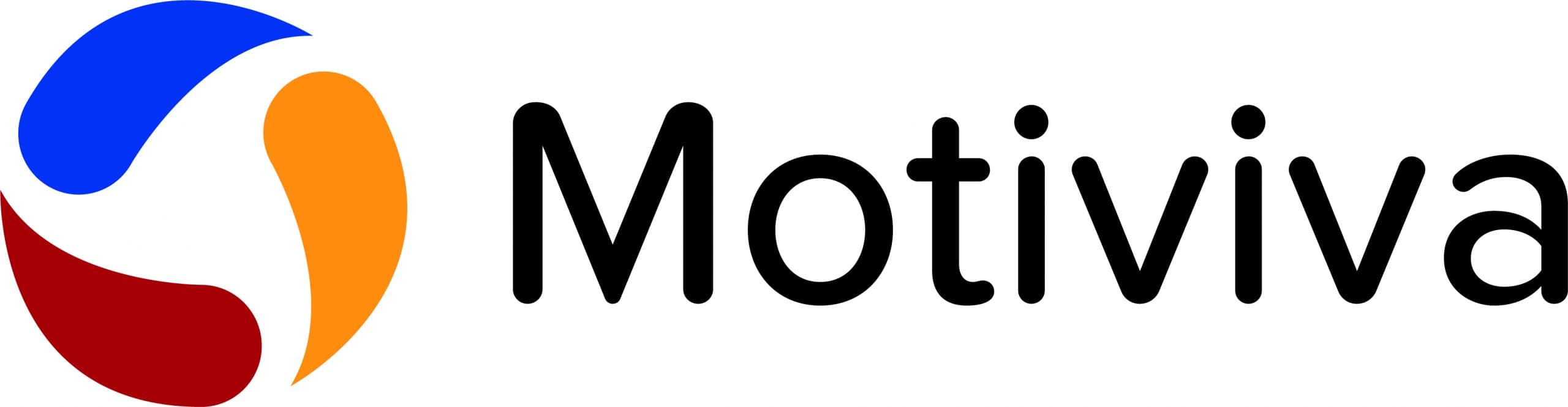 Motiviva Logo mit bunten, dynamischen Formen, symbolisiert Inspiration, Motivation und persönliches Wachstum für eine positive Lebensgestaltung.